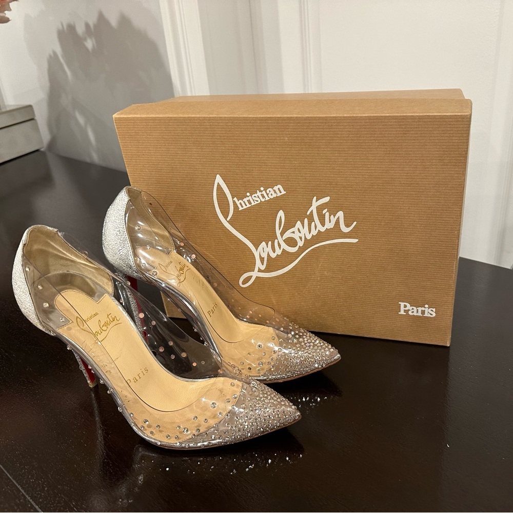 Christian Louboutin Degrastrass PVC 100 Specchio pumps size 37